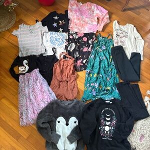 Colorful girls 10 / 12 children’s dresses rompers sweater Kids Clothing Bundle